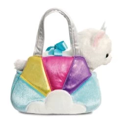 Aurora Plüsch Katze - Mit Tasche Regenbogen -Spielparadies Verkauf 239612 4016096442217 aurora pluesch katze in tasche1