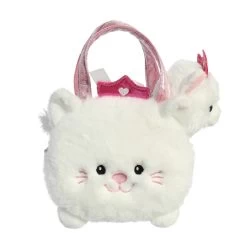 Aurora Plüsch Katze - Mit Tasche Weiß Und Pink -Spielparadies Verkauf 239615 4016096442248 aurora pluesch katze in tasche1