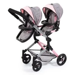 Zwillingspuppenwagen - Grau/pink Melange 9 Zwillingspuppenwagen - Grau/pink Melange -Spielparadies Verkauf 246855 4003336262339 bayer Zwillingspuppenwagen 03