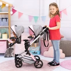 Zwillingspuppenwagen - Grau/pink Melange 10 Zwillingspuppenwagen - Grau/pink Melange -Spielparadies Verkauf 246855 4003336262339 bayer Zwillingspuppenwagen 04