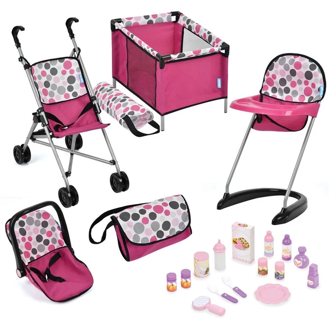 Großes Puppenzubehörset - 21-teilig - Pink Dots 7 Großes Puppenzubehörset - 21-teilig - Pink Dots – Bild 5